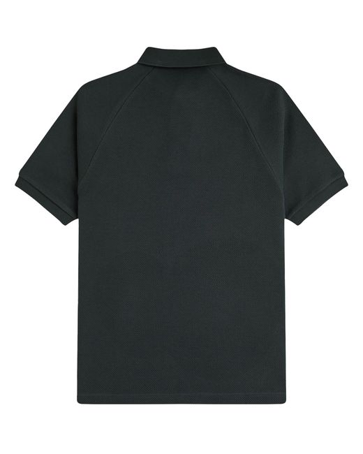 Fred Perry Black Waffle Stitch Knitted Shirt for men