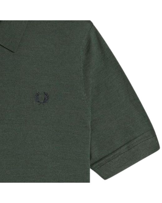 Fred Perry Green Fine Knit Shirt for men