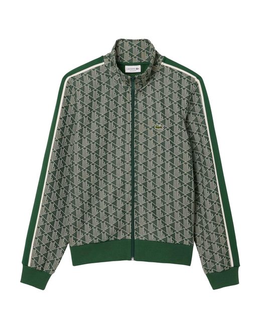 Lacoste Green Paris Zip-Up Jacquard Track Jacket for men