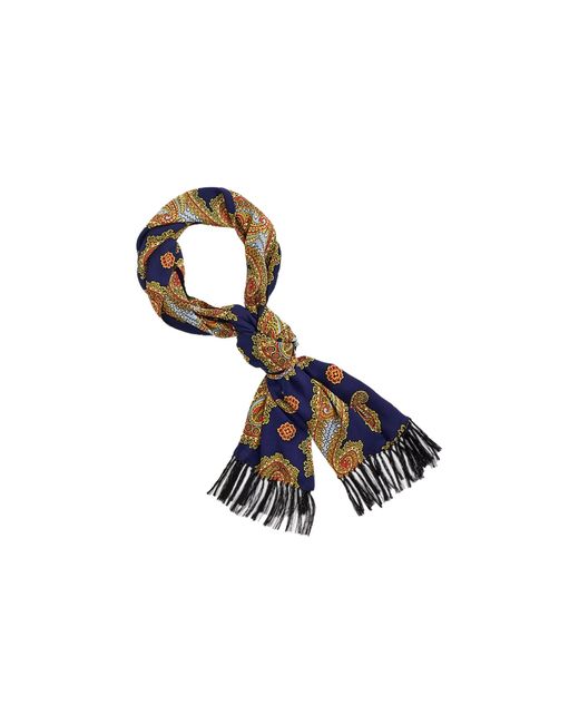 RRL Blue Tasselled Paisley-Print Scarf for men