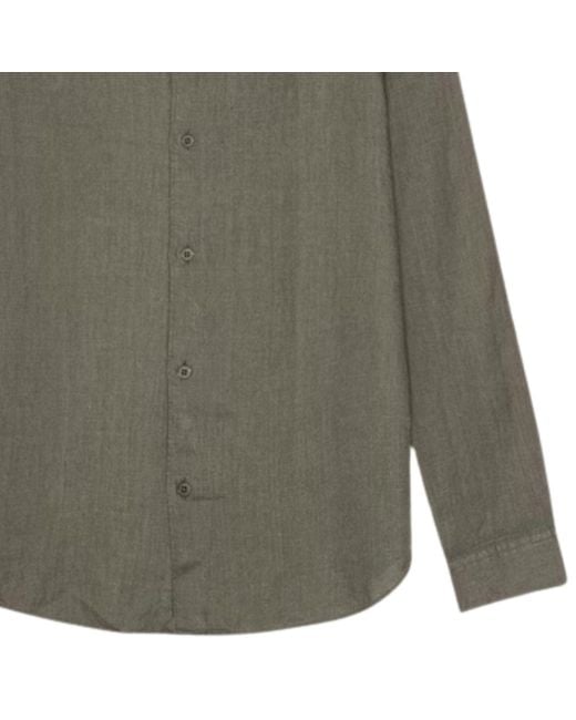 NN07 Green Enzo Classic Collar Linen Shirt for men