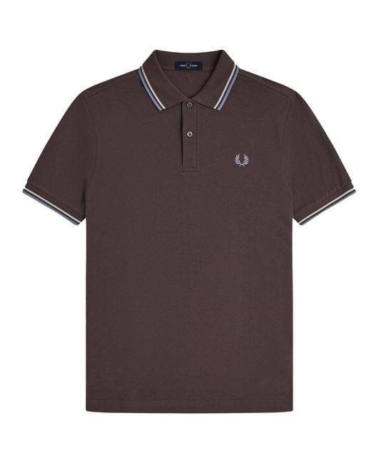 Fred Perry Brown M3600 Twin Tipped Polo Shirt for men