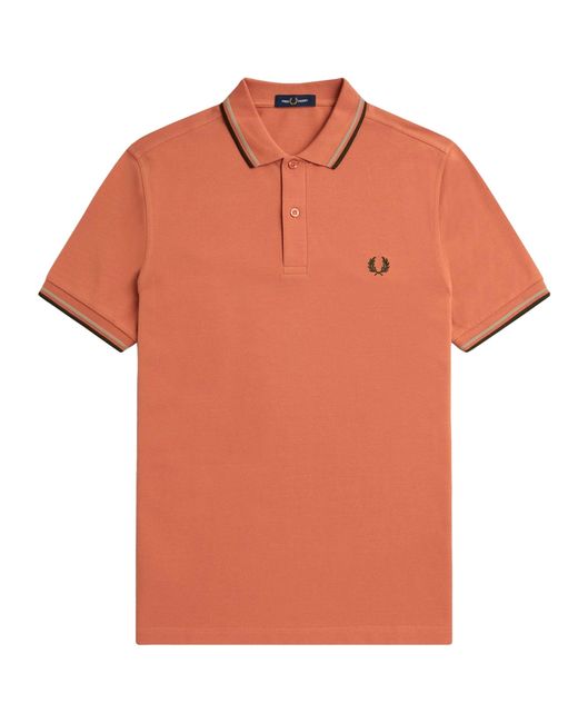 Fred Perry Orange M3600 Twin Tipped Polo Shirt for men