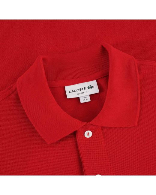 Lacoste Red Classic Pique Polo Shirt for men