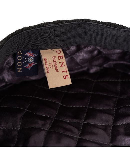 Dents Black Abraham Moon Flat Cap for men