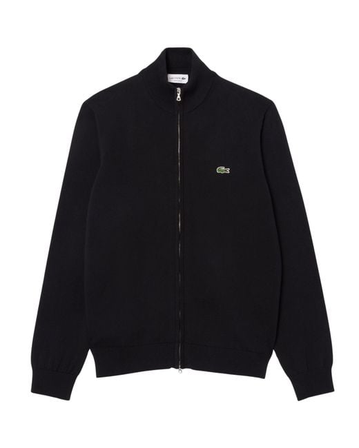 Lacoste Black Zipped Sweater for men