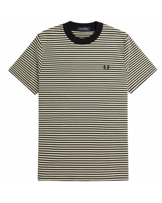 Fred Perry Gray Fine Stripe Heavyweight T-shirt for men