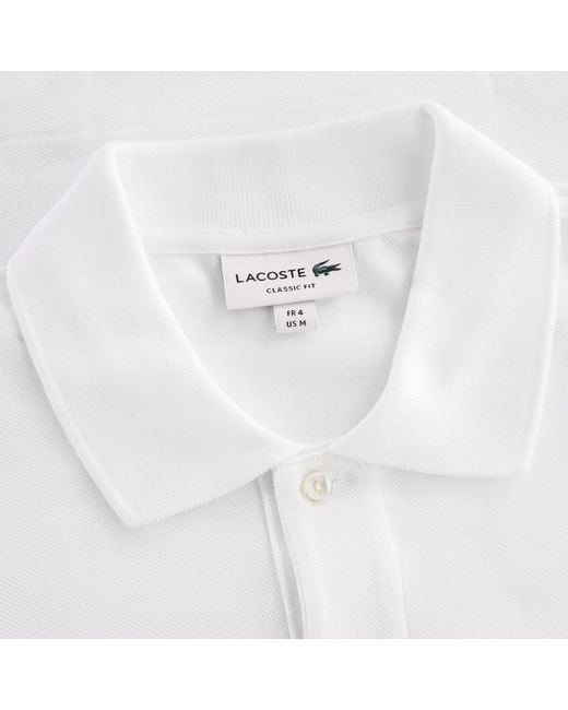 Lacoste White Classic Pique Polo Shirt for men
