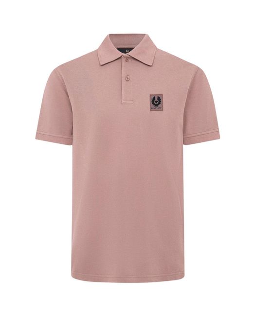 Belstaff Pink Logo Polo Shirt for men