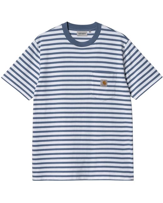 Carhartt Blue Short Sleeve Seidler Pocket T-shirt for men