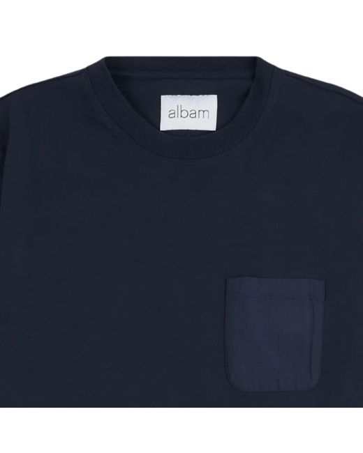Albam Blue Woven Pocket T-Shirt for men