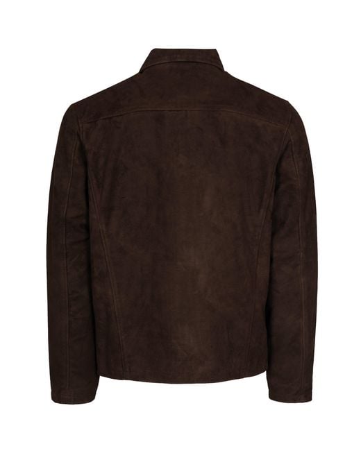 Schott Nyc Black Suede Zip Jacket for men