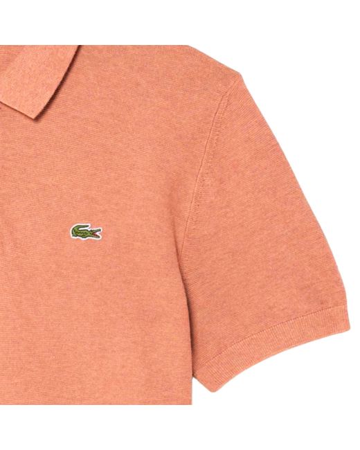 Lacoste Orange Knitted Polo Shirt for men