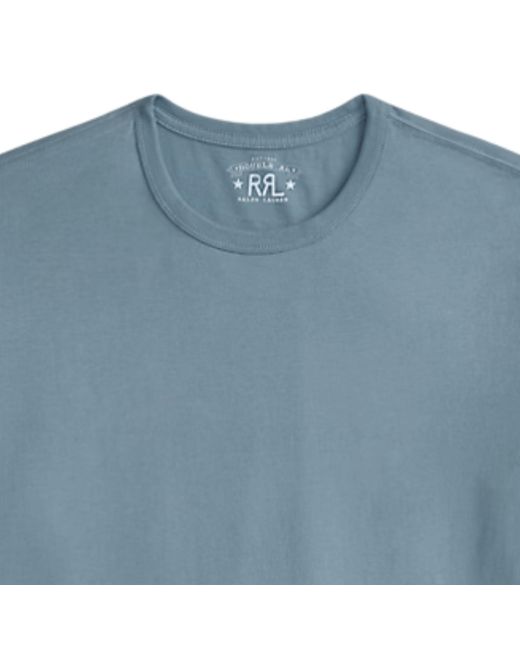 RRL Blue Garment-Dyed Crewneck T-Shirt for men