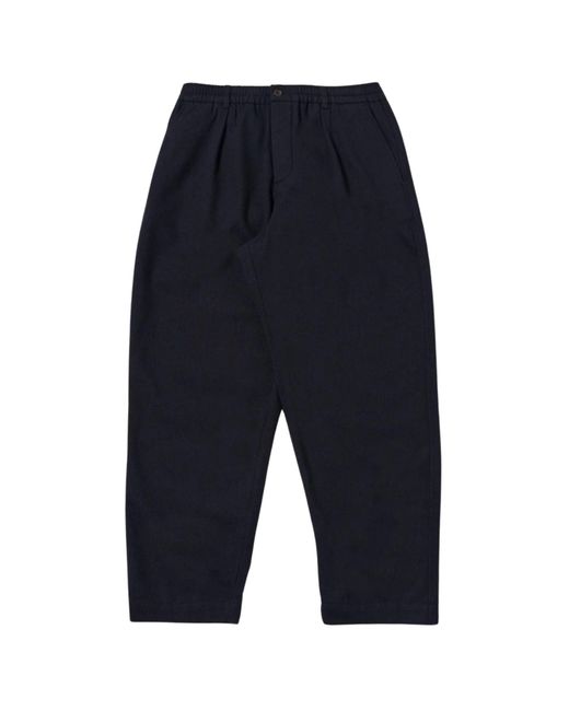 Universal Works Blue Pleated Track Pant Robin Wool Mix for men