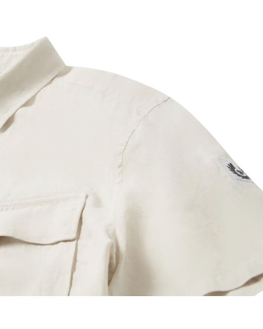 Belstaff White Scale Short Sleeve Shirt for men
