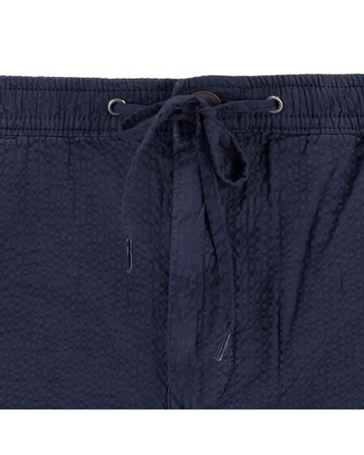 Barbour Blue Seersucker Relaxed Shorts for men