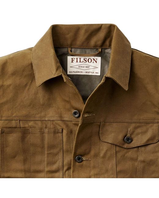 Filson Brown Tin Cloth Short Lined Cruiser Jacket for men