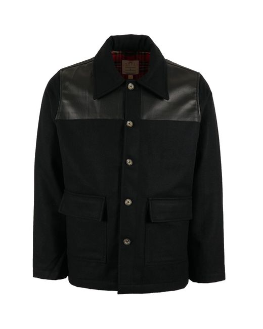 real hoxton Black Donkey Jacket for men