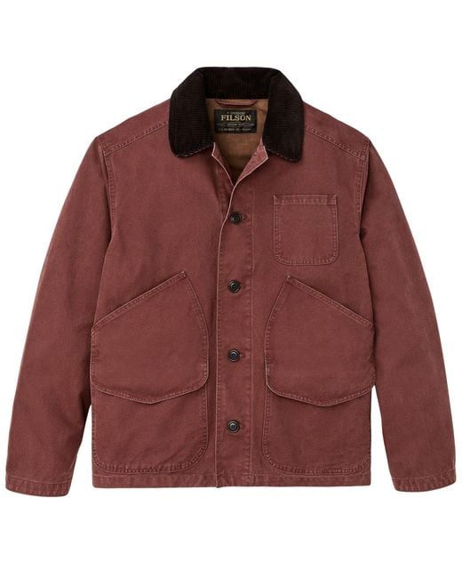 Filson Red Canvas Outfitter Jacket for men