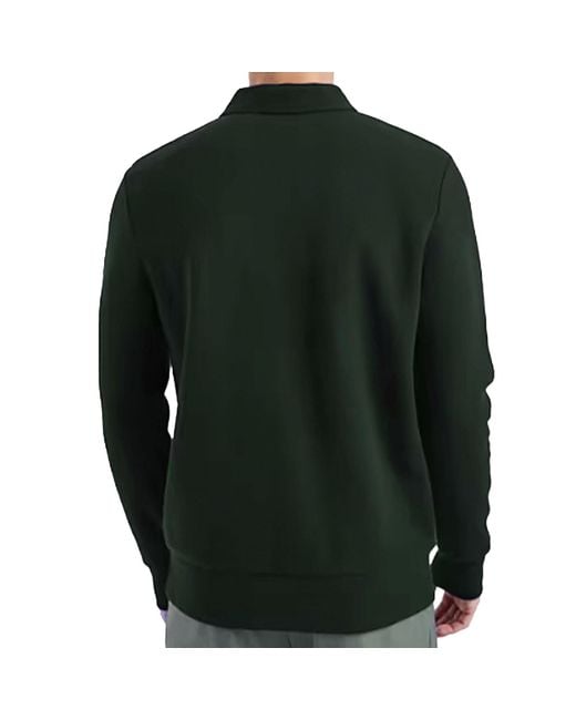 Fred Perry Green Pique Collared Sweatshirt for men