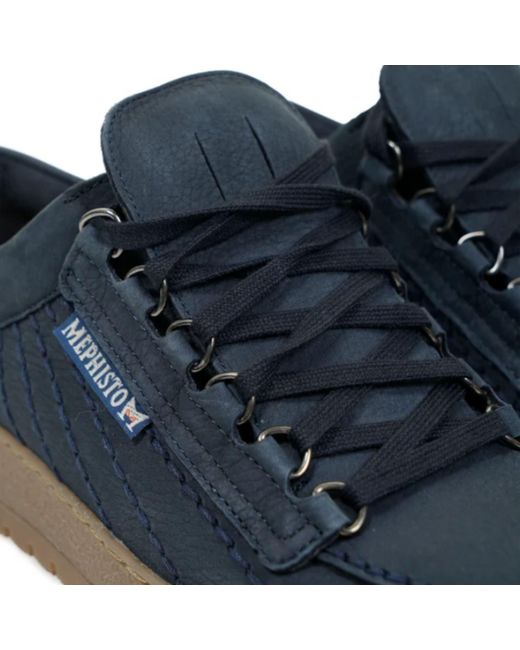 Mephisto Blue Sportbuck Shoes for men