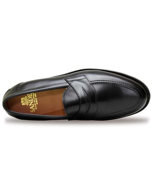 Sanders Black Aldwych Penny Loafers for men