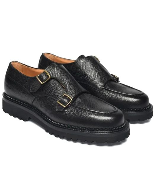 Yuketen Black Double Monk Strap for men