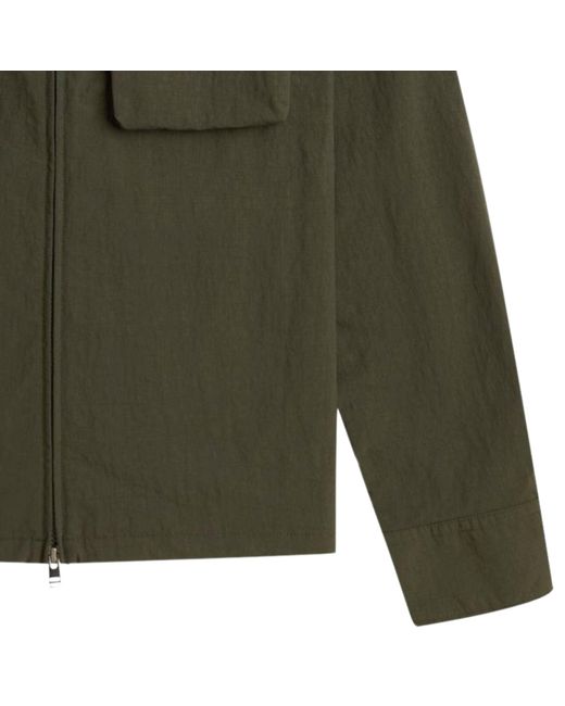 Fred Perry Green Ripstop Pocket Overshirt for men