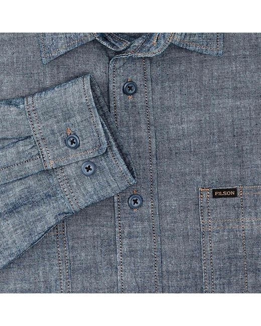 Filson Blue Chambray Cpo Shirt for men