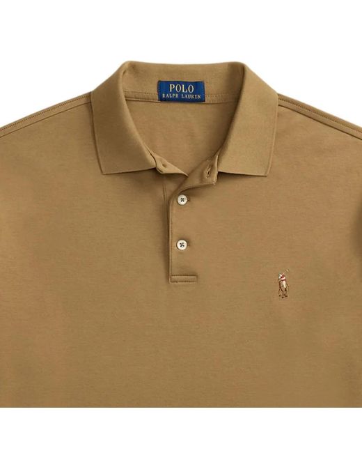 Polo Ralph Lauren Brown Custom Slim Fit Soft Cotton Polo Shirt for men