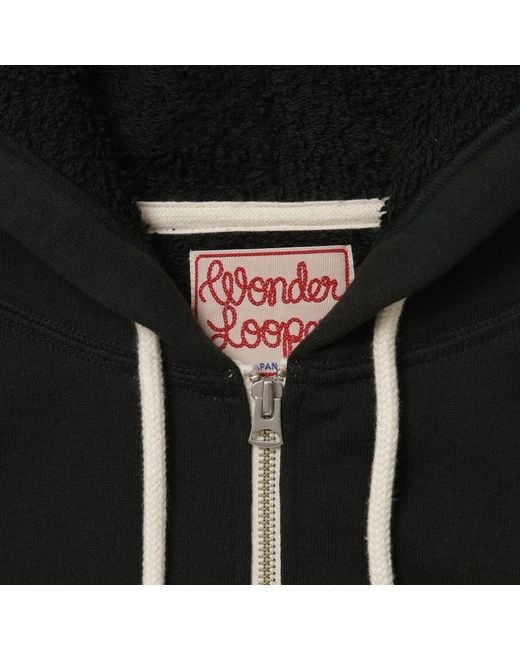 Wonder Looper Black Zip Hoodie Super Looper French Terry for men