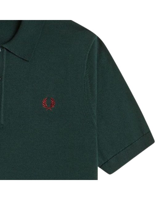 Fred Perry Green Knitted Shirt for men