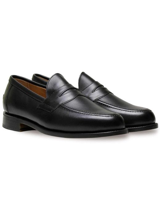 Sanders Black Aldwych Penny Loafers for men