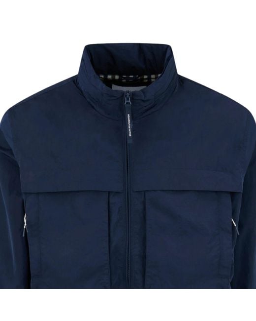 Aquascutum Blue Lamina Mock Neck Jacket for men