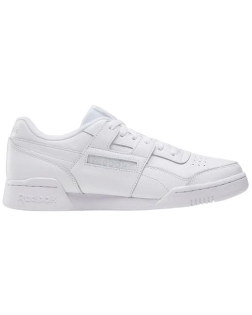 Reebok White Workout Plus Shoes for men