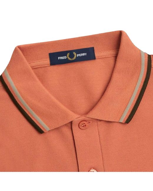 Fred Perry Orange M3600 Twin Tipped Polo Shirt for men