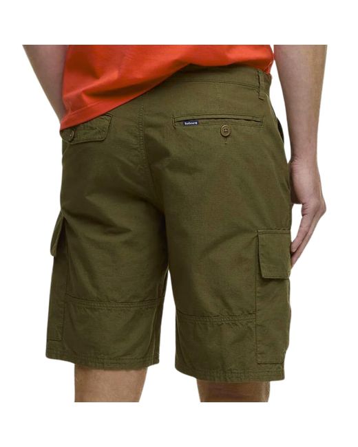 Barbour Green Ripstop Cargo Shorts for men