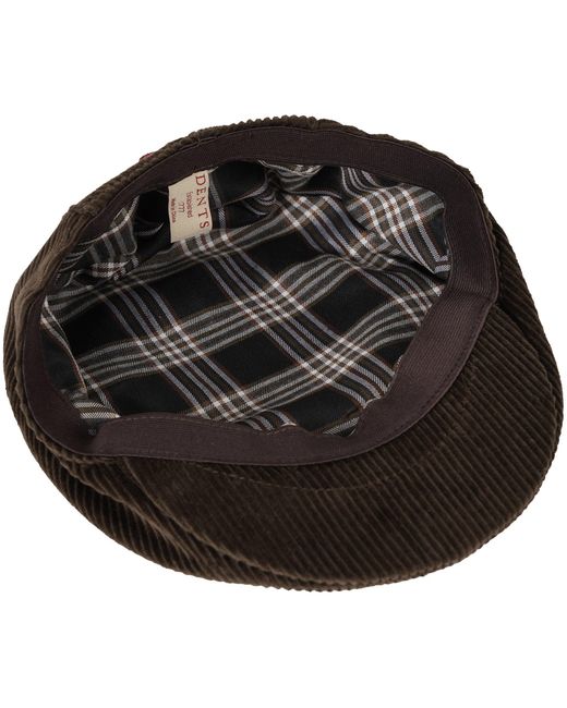 Dents Brown Corduroy Flat Cap for men