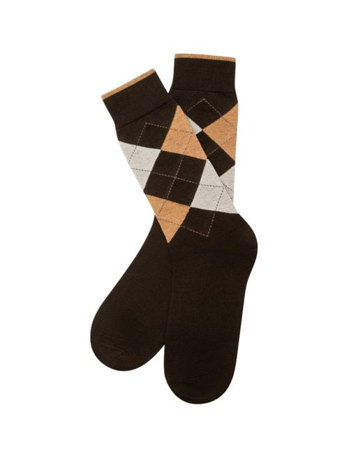 Stuarts London Black Brian Oak Argyle Socks for men