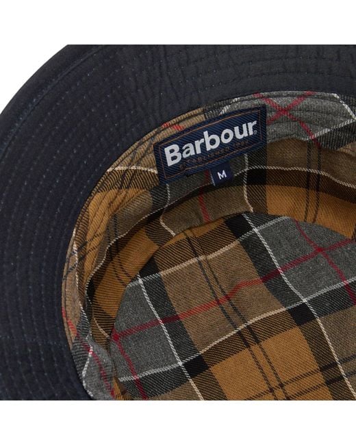 Barbour Blue Waxed Bucket Hat for men