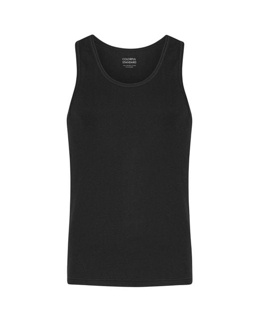COLORFUL STANDARD Black Organic Rib Tank Top for men