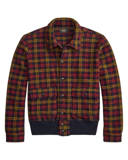 RRL Brown Wool-Blend Flight Jacket for men