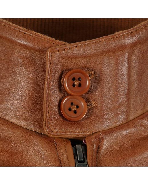 real hoxton Brown Leather Harrington Jacket for men