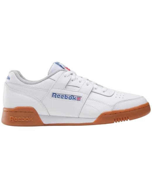 Reebok White Workout Plus Shoes for men