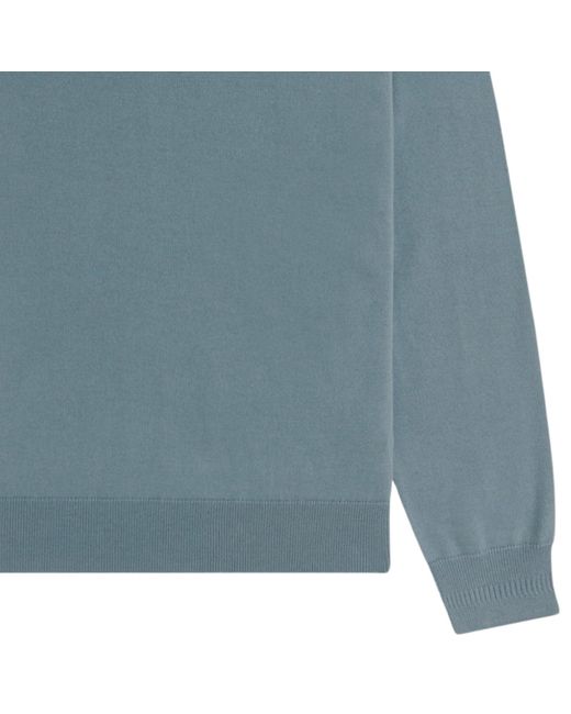 Fred Perry Blue Classic Knitted Long Sleeve Shirt for men