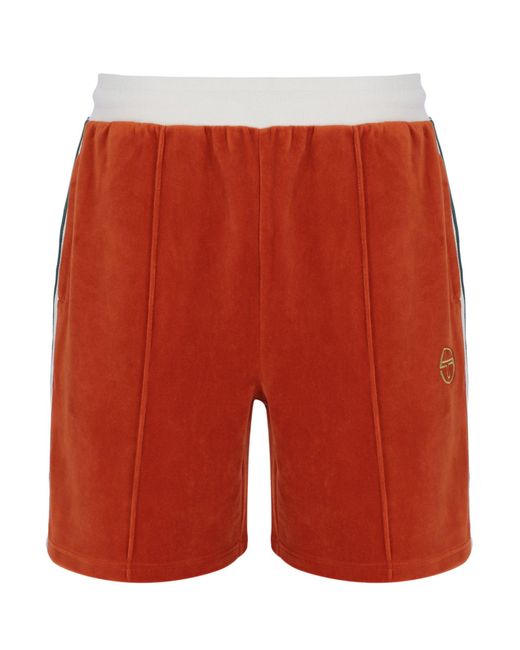 Sergio Tacchini Red Monte Velour Shorts for men