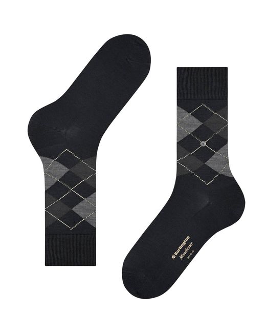 Burlington Black Manchester Socks for men