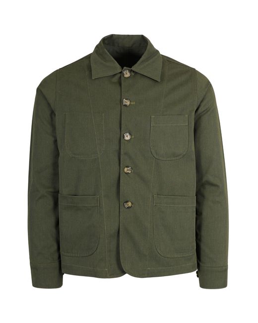 real hoxton Green Chore Jacket for men