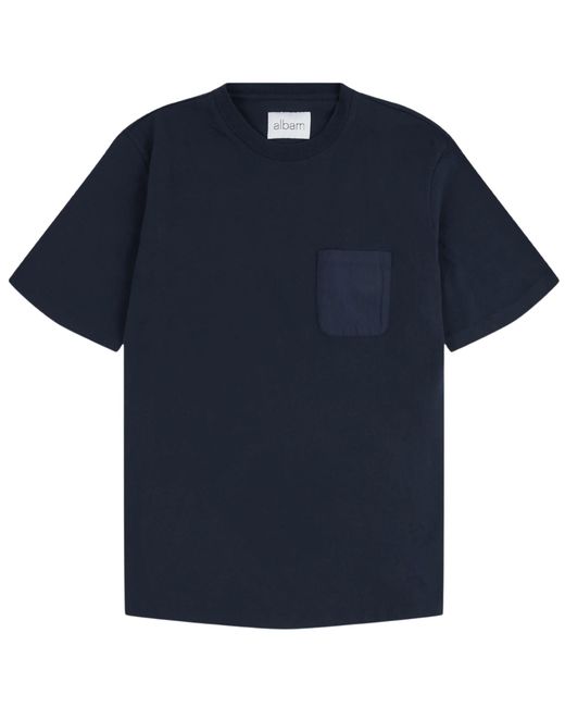 Albam Blue Woven Pocket T-Shirt for men
